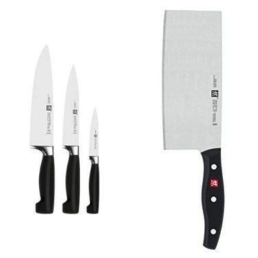 ZWILLING 35048-000-0 FOUR STARS knife set, 3-piece & 30795-180-0 Twin Pollux Chinese chef's knife, 18.5 cm on sale